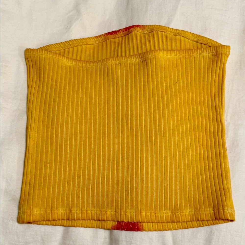 Urban Outfitters Red and Yellow Hawaiian Ribbed Tube Top - Picture 4 of 5